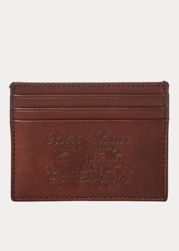 Porta Tarjetas Polo Ralph Lauren Hombre Marrom - Heritage Full-Grain - CPTOM2037
